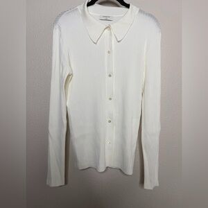 Aritzia Babaton Finley Button Down Sweater Sz M